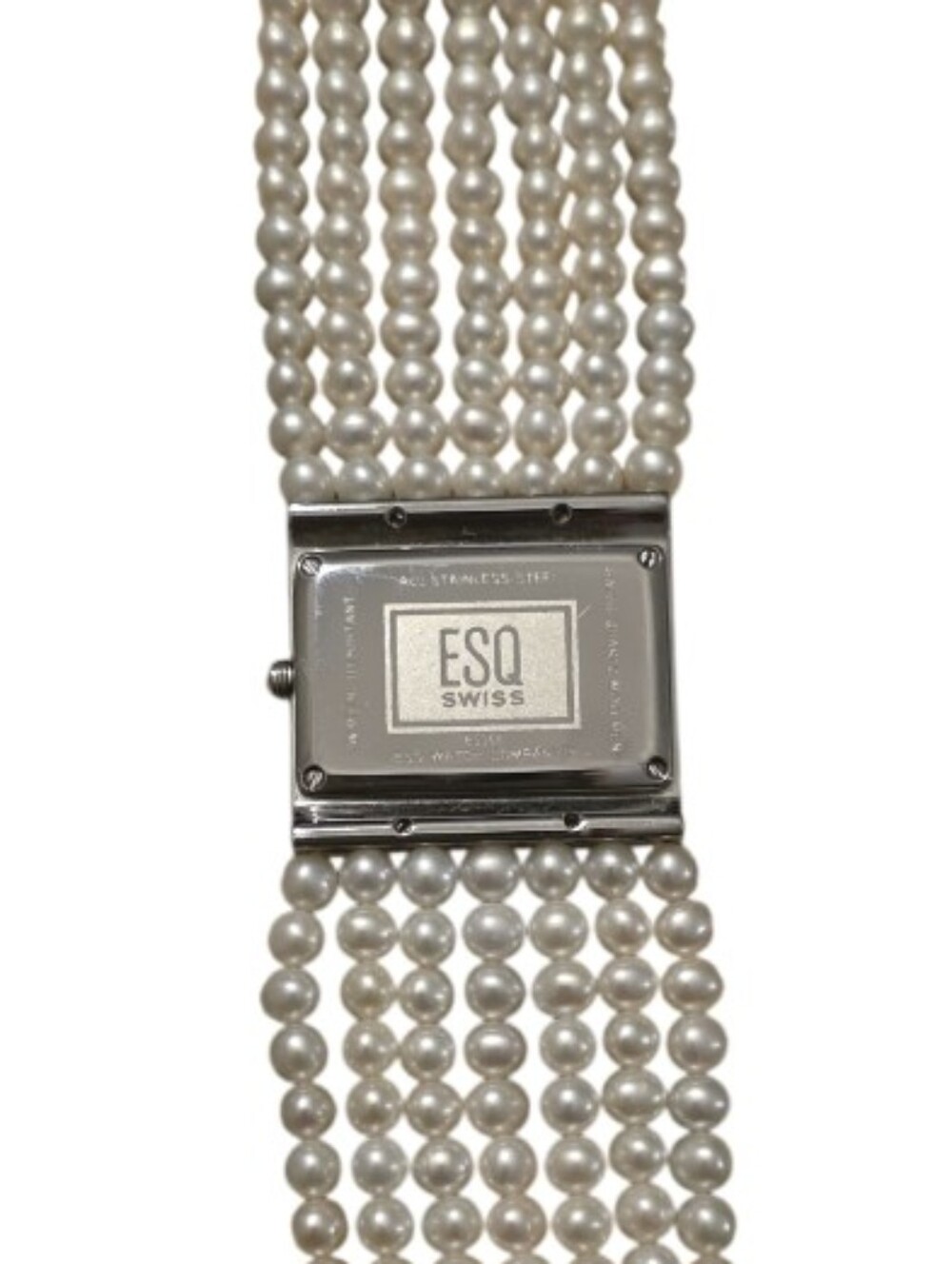 ESQ Pearl Multi-Strand Bracelet Watch in Cream - Picture 3 of 4